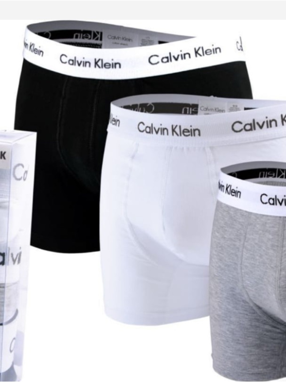 Calvin Klein Men's Boxer Brief 3-Pack – Black, White & Gray